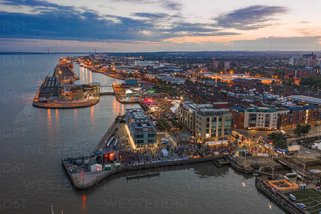 aerial view of hull city centre